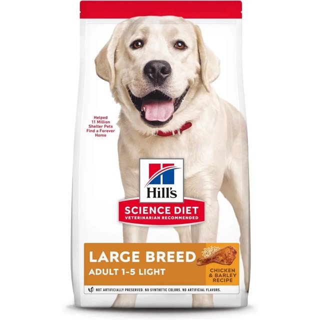 Dry Dog Food, Adult, Large Breed, Light, Chicken Meal & Barley Recipe For Healthy Weight & Weight Management, 30 lb. Bag ShopWise Round