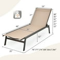 thumbnail image 4 of Patiojoy Chaise Longue de Patio avec Dossier Réglable à 6 Positions et Tissu Respirant Brun, 4 of 8