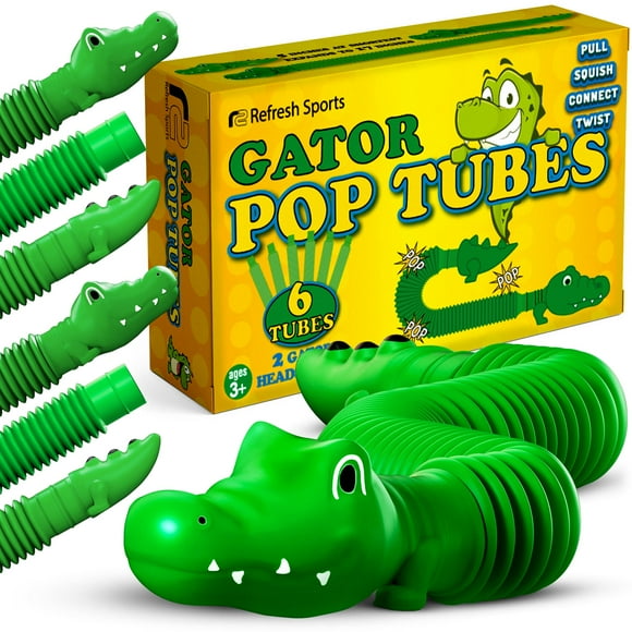 Tubes Pop Gator Tube - Tubes Sensoriels Jouet Anti-Stress - Jouets Alligator Amusants pour Tout-Petits et Enfants de Tous Âges - Meilleurs Tubes Anti-Stress Jouets Pop pour Garçons et Filles - Mini Pack Pop It Cadeaux de Fête