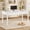 White, variant on SEDETA 47 Inch Solid Wood Computer Desk with 3 Drawers, Real Pine Wood Home Office Writing Desk, Vintage Makeup Vanity Desk for Bedroom, French Wave Carved Executive Study Table, White