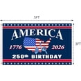 thumbnail image 3 of 250 Anniversary USA Flag 3x5 Ft 1 Sided 250th Anniversary Flag We The People 1776-2026 250 Years Birthday Patriotic Decor for Outdoor Front Door Porch Wall(Large), 3 of 7