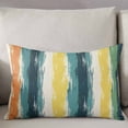 thumbnail image 3 of Turquoise Yellow Stripe Throw Pillow Cover 16 x 24 Inch Decorative Pillow Cover Abstract Orange Teal Green Lumbar Pillowcase Seasonal Rectangle Cushion Case for Couch Sofa Bed Living Room, 3 of 7