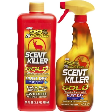 - Wildlife Research Center Scent Killer Gold Spray Combo, 24 oz and 24 oz Refill Bottle