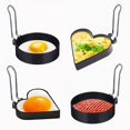 thumbnail image 1 of SHENMO Fried Egg Mold Set - Round and Heart-shaped Omelet Rings with Handle (4 Pieces), 1 of 5