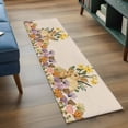 thumbnail image 3 of Runner Rug 2 x 6 Ft, Easter Bunny Washable Non-Slip Floor Mat for Kitchen Hallway/Entryway, Spring Floral Vintage Botanical Rabbits Beige Long Kitchen Runner Area Rugs for Living Room, Low-Profile, 3 of 8