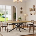 thumbnail image 7 of Blotout 59.1"-78.7" Extendable Dining Table for 6-8，Modern Kitchen Table with Hidden Storage,Metal Support Legs, Stable Structure, 7 of 7