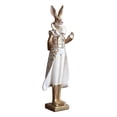 thumbnail image 2 of Figura de conejo de resina, adorno de escritorio, artesanía, encantadora estatua de conejo, decoración de mesa de Pascua para oficina, el hogar, Conejo macho, 2 of 6