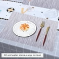thumbnail image 4 of Stcomart Set of 6 Sliver Gray Vinyl Placemats - 12 x 18 Inches Washable PVC Table Mats for Dining Room Kitchen, 4 of 7