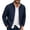Blue, variant on Full Zip Casual Jacket for Mens Solid Color Long Sleeve Band Collar Work Jackets Lightweight Soft Coat with Pockets