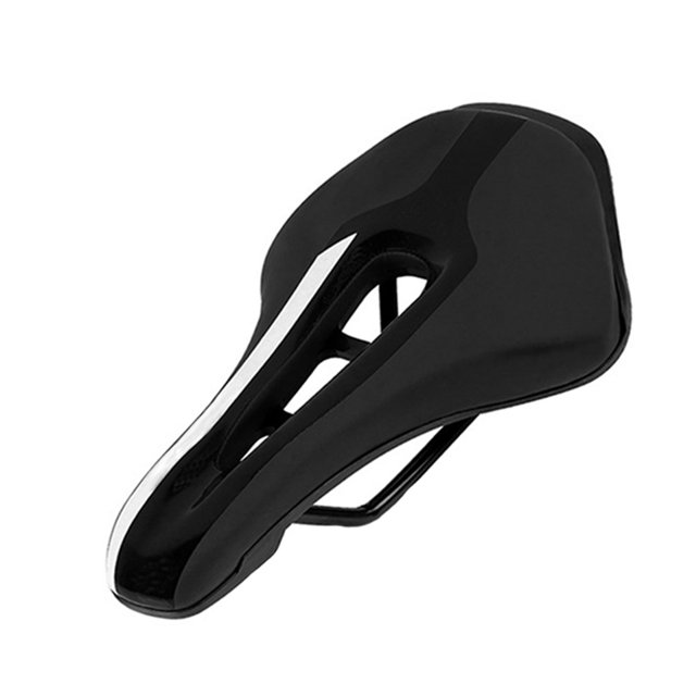 Naiovety Asiento de sillín de bicicleta de carretera Diseño hueco Asiento de cojín de cuero de PU transpirable Accesorio de ciclismo de carretera Ciclismo blanco negro Naiovety OD000144-07B