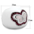 thumbnail image 2 of Luxe Jewelry Designs Women's Stainless Steel Butterfly Shaped Ring with Ruby Crystals - Size 8, 2 of 4
