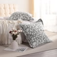 thumbnail image 5 of Ntbay 2 Pack Breathable Cotton Euro Pillow Shams,3 Layer Muslin Decorative Square Pillow Covers with Envelope Closure, 26" x 26", Gray Leaf, 5 of 5