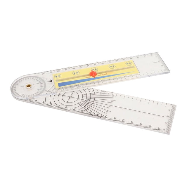 SUTENGDA Spinal Goniometer 12 Inch Goniometer Transparent Orthopedic Angle Ruler Plastic Goniometer 360 Degree Goniometer Angle Protractor Goniometer For Body Measuring Tape Goniometer P