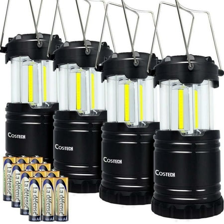 Super Bright Camping Lantern, Costech Portable Outdoor Lights Hanging Flashlight Camping Gear Equipment with Batteries for Hurricane Storm Outage Emergency 4 pack