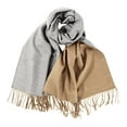 thumbnail image 2 of Alkepwun Scarf with Tassel Double Sided Warm Wraps Scarves Solid Ladies Shawl Thickened Soft Knitted Scarf for Fall Winter, 2 of 4