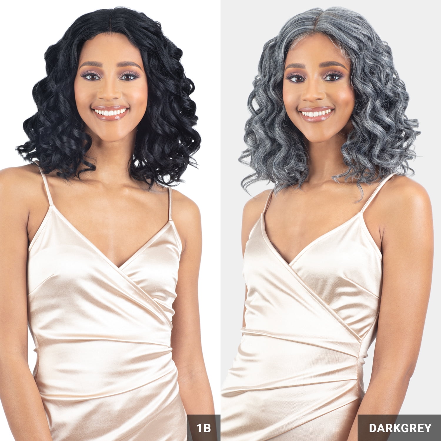Shake-N-Go Human Hair Blend HD Lace Front Wig Legacy Flora (DARKGREY)