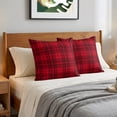 thumbnail image 6 of Pillow Covers 24x24 Set of 2, Buffalo Plaid Throw Pillow Covers Decorative Couch Cushion Cover, Crimson Red Farmhouse Gingham Striped Microfiber Soft Square Pillowcases for Bedroom Living Room Sofa, 6 of 9