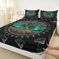 thumbnail image 3 of Homewish Hippie Life Tree Bed Sheets, Vintage Mystic Western Plant King Sheets, Boho Mandala Damask Sheet Set, 4-Piece, 3 of 7