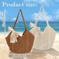 thumbnail image 2 of Woven Straw Beach Bag Purse, Boho Crochet Mesh Tote Handbag, Summer Vacation Shoulder Bag, Foldable Casual Shopping Tote, Travel Beach Essential Carryall Versatile for Shopping Travel, 2 of 7