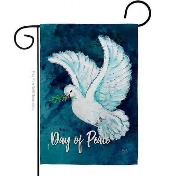 Breeze Decor G165206-BO 13 x 18.5 in. Together for Peace Garden Flag with Expression Inspirational Double-Sided Decorative Vertical Flags House Decoration Banner Yard Gift
