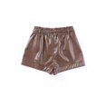 thumbnail image 2 of ABPHQTO Shorts de cintura alta con cinturón de cuero PU marrón para mujer, 2 of 5