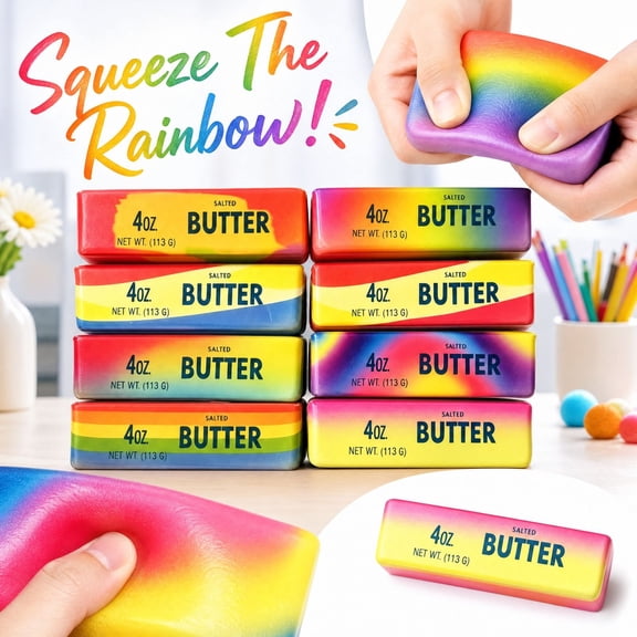 Butter Squishy Slow Rising Squishy Fidget Toys, Stress Relief Sensory Toys for ADHD Autism,Giant Squishies Butter Fidget Toy for Anxiety & Sensory Stress Relief Party Favors Office Desk Gadgets