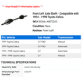 thumbnail image 2 of Front Left Axle Shaft - Compatible with 1994 - 1999 Toyota Celica 1995 1996 1997 1998, 2 of 2