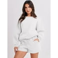 thumbnail image 2 of Women 2 Piece Outfits Sweat Shorts Sets 2024 Oversized Casual Lounge Matching Set Sweatsuit Tracksuit Clothes, 2 of 18