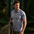 thumbnail image 5 of Havenx Polo Shirts for Men Short Sleeve Button Down Polo Shirts with Pockets Collared Polos Refreshing Silky Soft Lightweight Summer Clothing,Gray S, 5 of 5