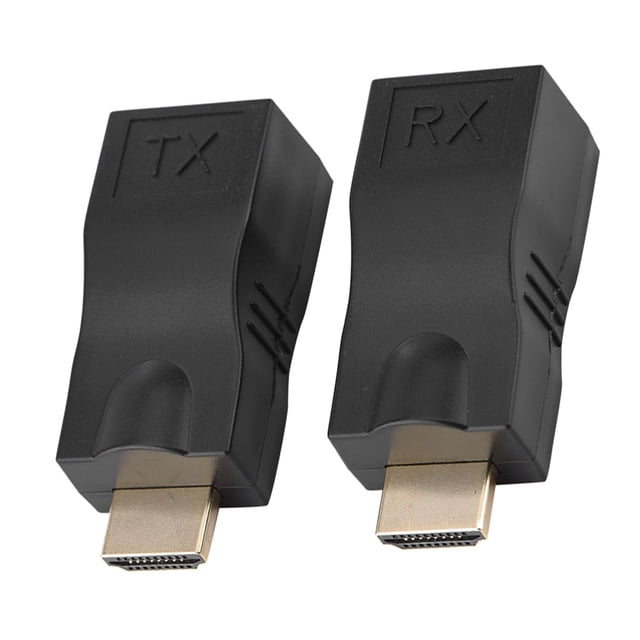 Cable extensor de red HDMI de 2 x 30 m a RJ45, convertidor y repetidor sobre CAT-5e CAT6