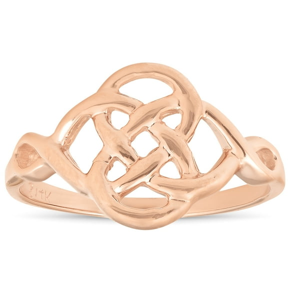 Pompeii Solid 14k Rose Gold Celtic Handmade Womens Ring (,)