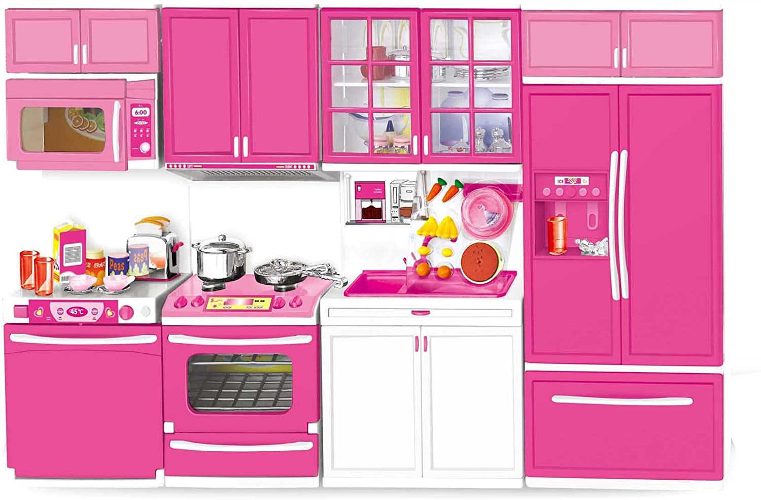 Perfect for 11.5" Tall Doll Modern Kitchen Battery Operated Toy Kitchen Playset 
