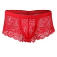 thumbnail image 1 of Ropa Interior Bragas Floral Patrón Calzoncillos Lencería Cómodo rojo Yuyangstore bragas de encaje floral para hombres, 1 of 8