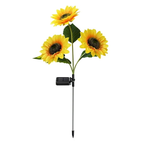 LSLJS Solar Lights For Outside LED Outdoor Light Waterproof Sunflower Solar Lights Outdoor Garden  Patio Terrace Porch Grave Backyard Walkway Solar Lights Decor Metal Decorative Night Light For Garden