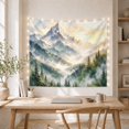 thumbnail image 5 of Misty Mountain Forest With Golden Light, Serene Watercolor Style for Nature Lovers, Mountain Wall Art, Housewarming Gift, Tapestry Wall Hanging for Bedroom and Living Room, 5 of 7