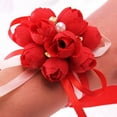 thumbnail image 5 of Joernso Wedding Bridesmaid Sisters Hand Wrist Corsage Flower Imitation Pearl Bracelet, 5 of 8