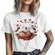 thumbnail image 4 of Camisetas informales de manga corta con estampado de corazones y oso blanco para hombre., 4 of 8