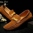 thumbnail image 4 of Big Size Men's Casual Loafers Slip On Leather Shoes Comfortable Lightweight Driving Shoes Male Moccasins Classic Penny Loafer Flats Boat Shoes Outdoor Walking Shoes, 4 of 7