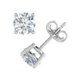 thumbnail image 2 of 1/2 Carat 4-Prong Set Diamond Stud Earrings in 14K White Gold - IGI Certified, 2 of 6