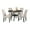 Tan, variant on Roundhill Furniture Biony Espresso Wood Dining Table with 4 Tan Fabric Nailhead Chairs, 30.75" Table Height