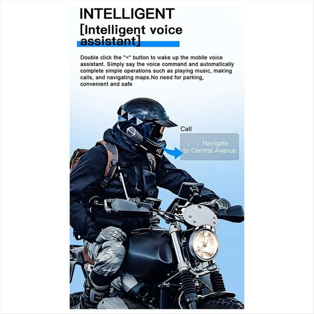 Auriculares para Casco de Motocicleta LX5 con Intercomunicador de para 10 Conductores, Altavoz Manos de 2000 M, Bluetooth 5.3, Resistente Al Agua, 1 Unidad