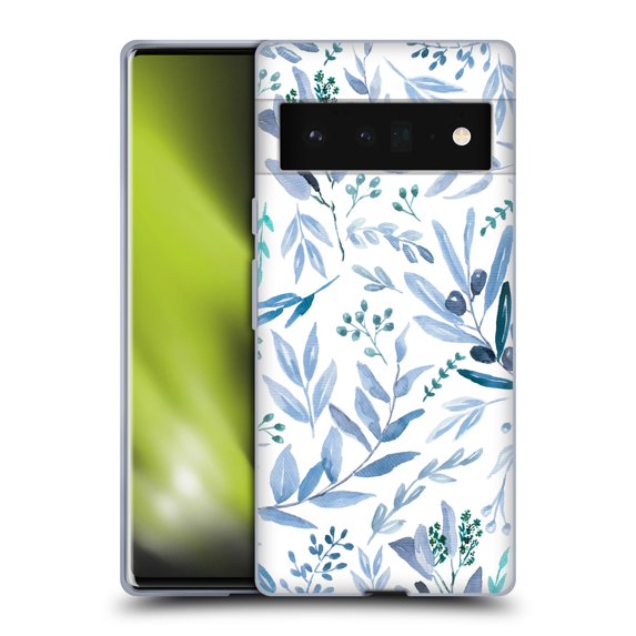 Head Case Designs Officially Licensed Anis Illustration Bloomers Blue Eucalyptus Soft Gel Case Compatible with Google Pixel 6 Pro