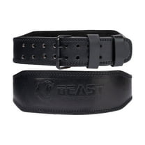 Weight Lifting Belt 4inch Leather Belt - Foam Padded Back Support Gym Belt for weightlifting, Bodybuilding Men & Women.