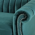 thumbnail image 6 of Noble House Fenix Velvet Channel Stitch 3 Seater Sofa, Teal, 6 of 11