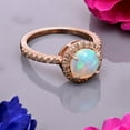 thumbnail image 2 of 925 Sterling Silver Welo Opal Pave Diamond Engagement Ring, Rose Gold Plated, Unique Promise Ring, 2 of 4