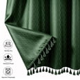 thumbnail image 5 of LVRLVR 1Pc Diamond Jacquard Shower Curtain Set, Heavyweight Polyester, Tassel & Hookless 2 Styles, Bathroom Curtain with Liner or Hooks, 5 of 8