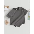 thumbnail image 3 of Suealasg Baby Girl Boy Clothes Infant Romper Bodysuit Short Sleeve Solid Color Jumpsuit Newborn Summer Casual Playsuit 0-18 Months, 3 of 9
