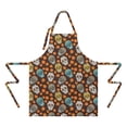 thumbnail image 2 of Brown Skull Marigold Pattern Apron-Garden Aprons for Women with Pockets-Cotton Linen Waterproof Kitchen Cooking Gardening Aprons Adjustable for Kitchen,Cooking,BBQ and Salon 33x27 Inch, 2 of 7