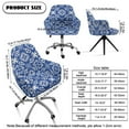 thumbnail image 7 of ZIATUBLES Classical Flower Pattern Polyester Stretchable Dining Room Chair Slipcovers Washable Removable Swivel Curved Back Chair Protector Cover for Home Living Room Decor, 7 of 7