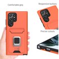 thumbnail image 5 of CoverON For Samsung Galaxy S22 Ultra Phone Case, KickStand Ring Credit Card slot Rugged Cover Magnetic holder, Orange, 5 of 10